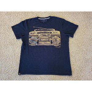 Marc Ecko Golden Boombox Stereo Music Black T-Shirt Size Small